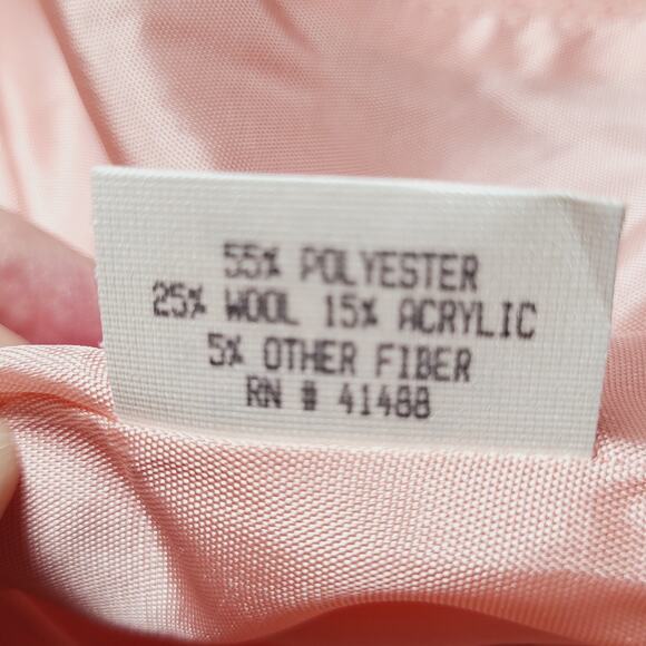 Vintage Agenda Made in USA Pink Wool Blend Embroidered Pockets Blazer Sz 14 Y2K - Picture 10 of 12